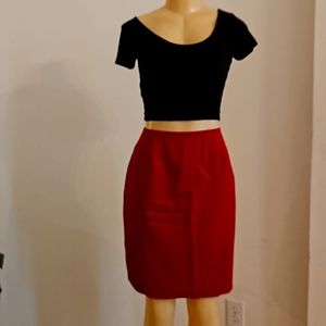 Red Knee-length Skirt 12 Petite